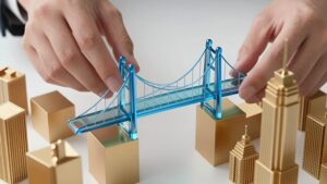 Руки устанавливают стеклянный мост для обеспечения финансового мониторинга и предотвращения кассовых разрывов в 2026